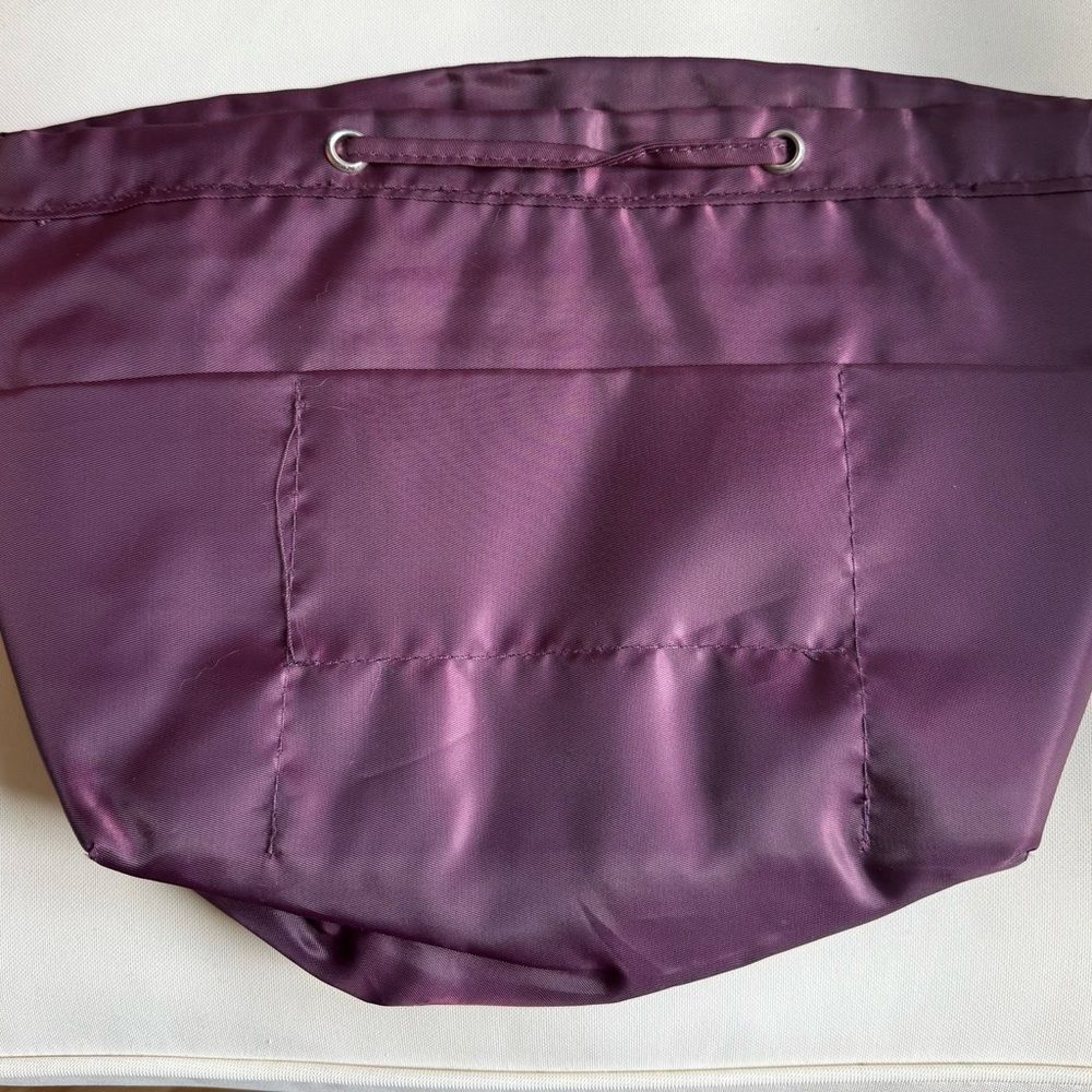 Burgundy Zippered handbag, organize Pouch with Clip M